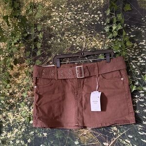 Bershka Chocolate Brown Skirt